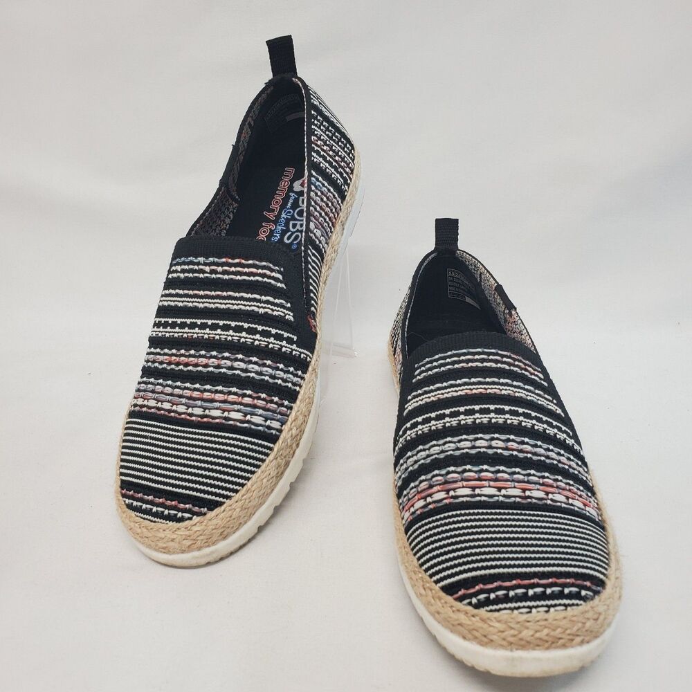 SKECHERS Bobs Flexpadrille 3.0 Island Muse Shoes 5.5 Womens Black Multi Slip Ons